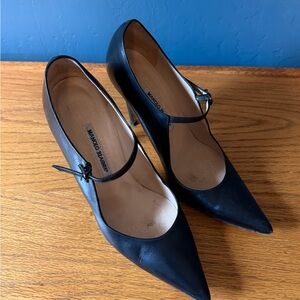 Manolo Blahnik Black Leather Heels